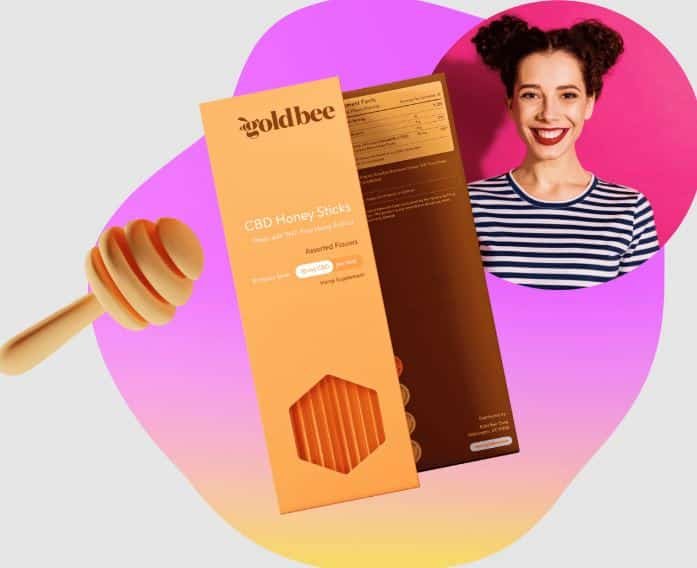 CBD Honey Sticks Gold Bee